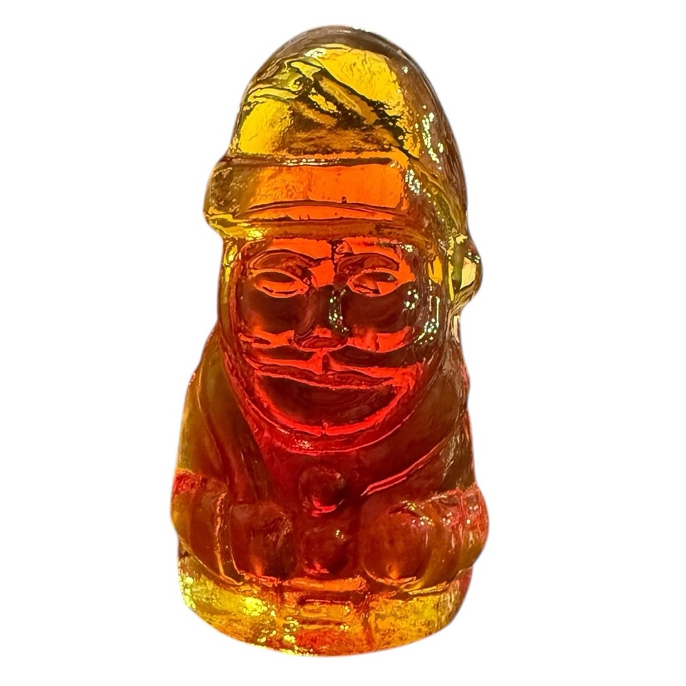 BLENKO Handblown Amberina Santa Figurine 5” – Signed 2019